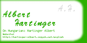 albert hartinger business card